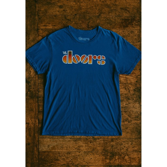 The Doors Official Other - The Doors Mens Blue Graphic Short Sleeve Band T-Shirt sz XL Casual Grunge